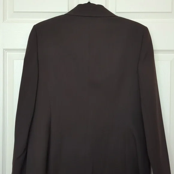 Le Suit Brown 3 Button Fitted Blazer Size 10 - Picture 4 of 8